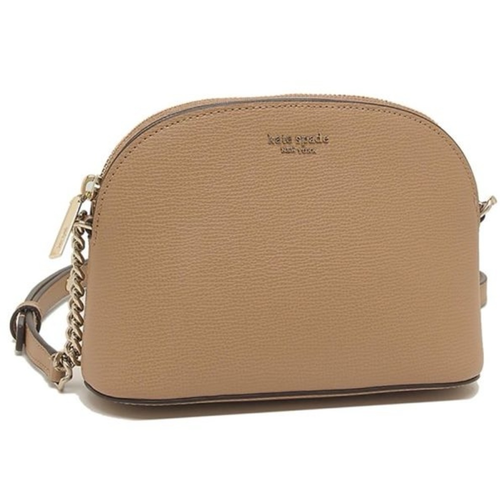 Kate Spade Tan and Brown Crossbody Bag with Gold Chain
